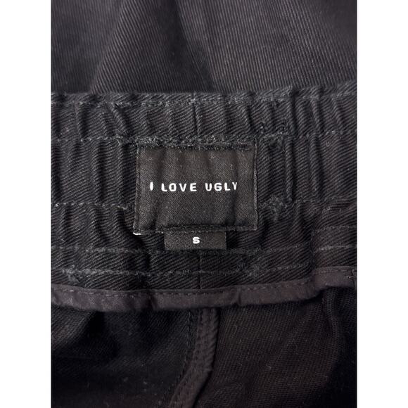 I Love Ugly Pants Small Womens Zespy Black Twill Slim Ankle Zip Drawstring - Picture 6 of 7